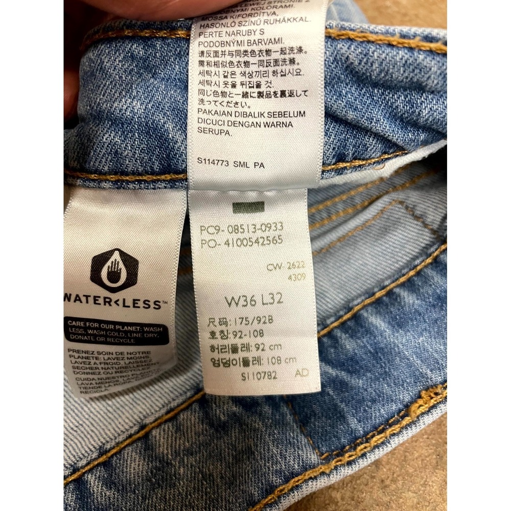 Levi's 513 Slim Straight Fit Jeans Mens 36x32 Blue Denim Cotton Stretch Mid Rise - Picture 9 of 16